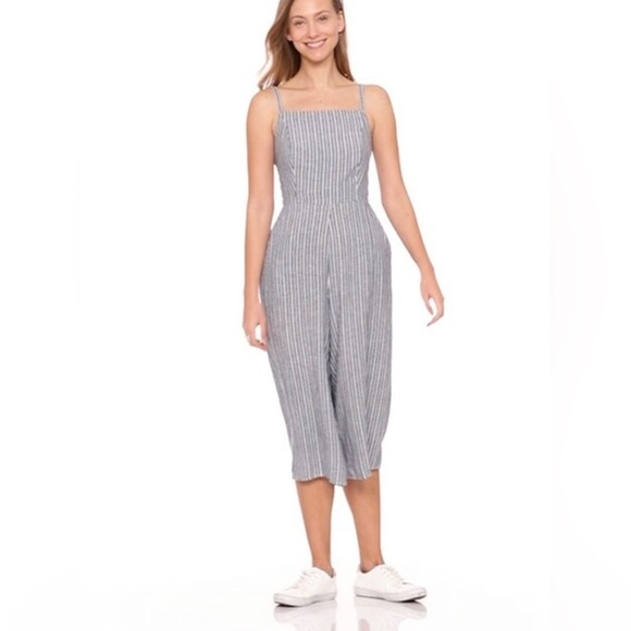 OLD NAVY Sleeveless Striped Linen-Blend Jumpsuit for Women Size M - Picture 1 of 12